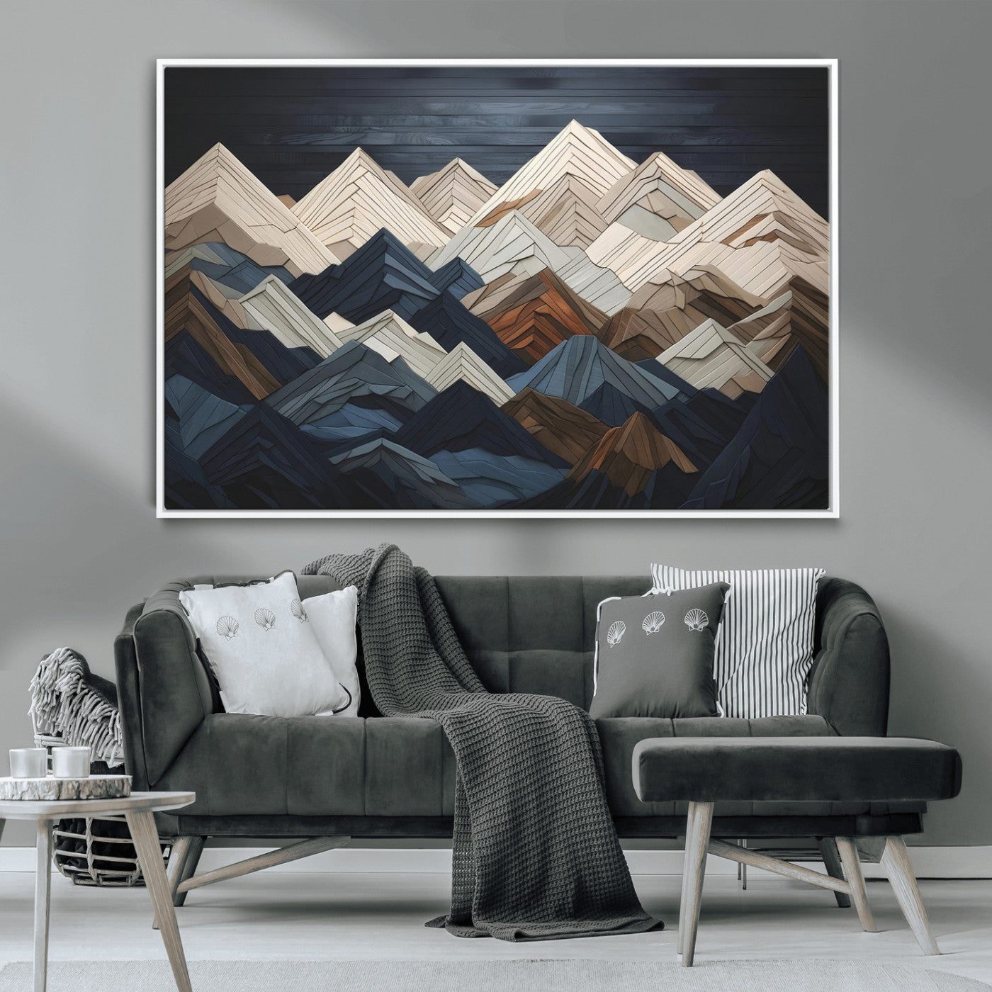 MGV-FC-36X24 - Wood Mountain Wall Art | Mountain Canvas Print Wood Decor | Ready to Hang for Cabin Decor