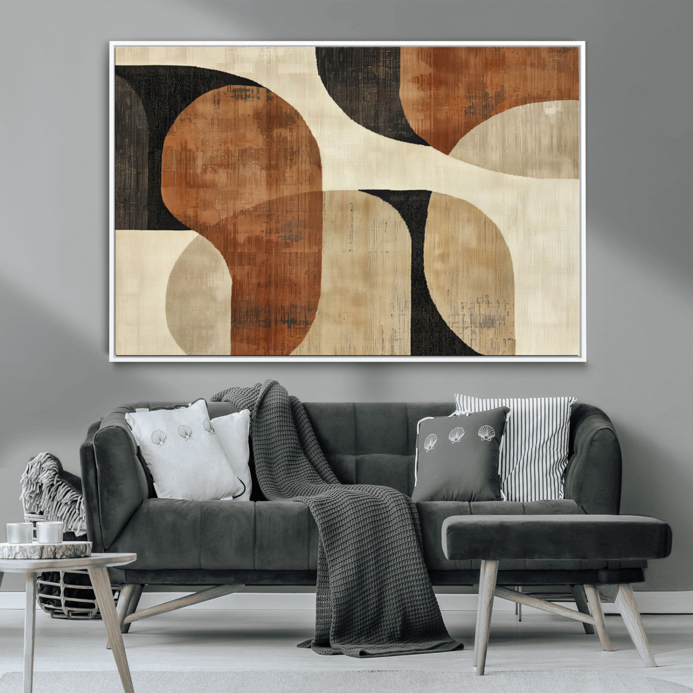 MGV-FC-36X24 - Wabi Sabi Abstract Wall Art Canvas Print | Large Minimalist Modern Geometric Wall Decor for Living