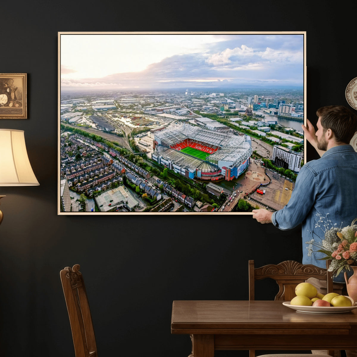 85657-MGV-CV-36X24 - Old Trafford Manchester United Stadium Wall Art Canvas Print