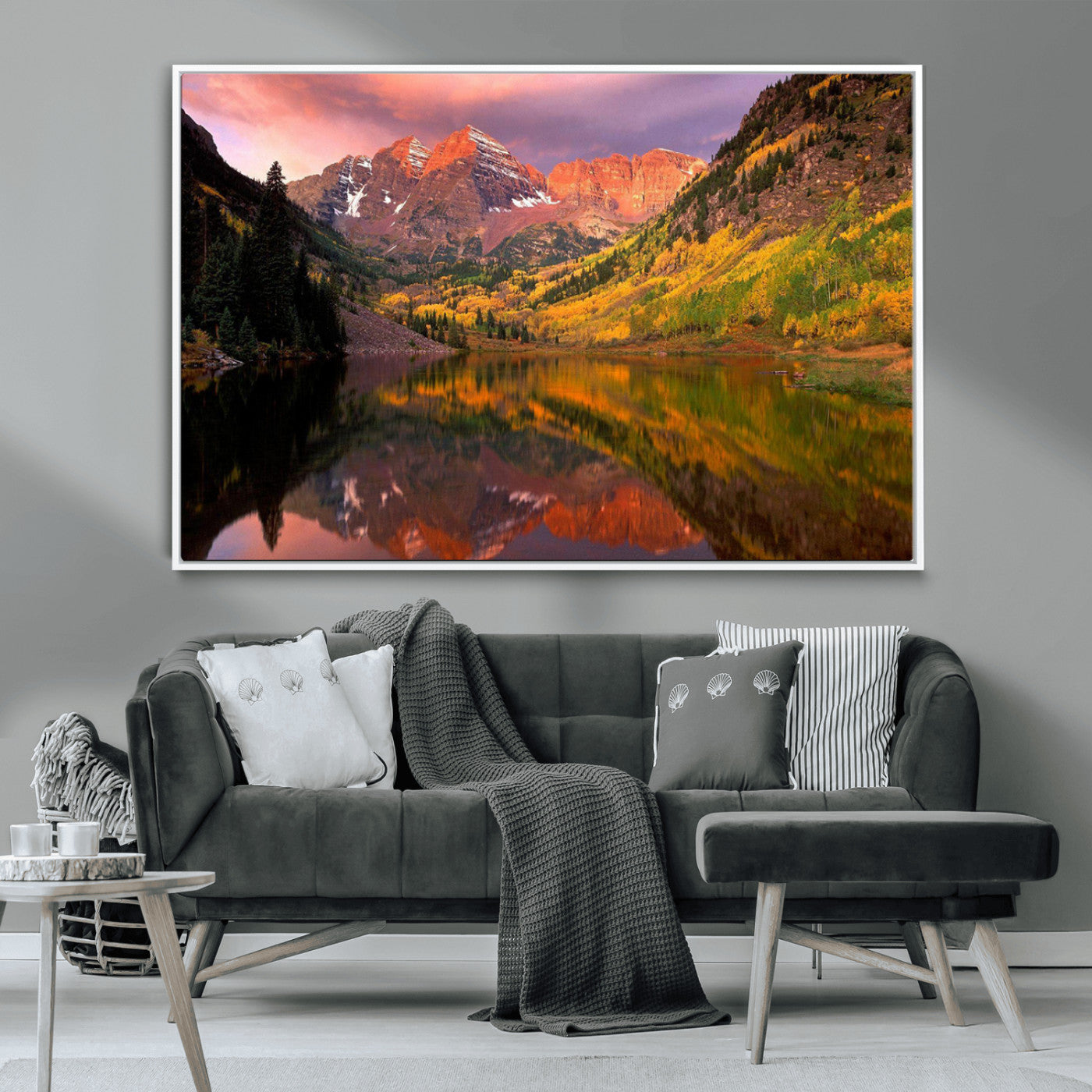86946-MGV-CV-36X24-Colorado Rockies Mountain Sunset Wall Art | Ready to Hang and Framed | Scenic Nature Landscape