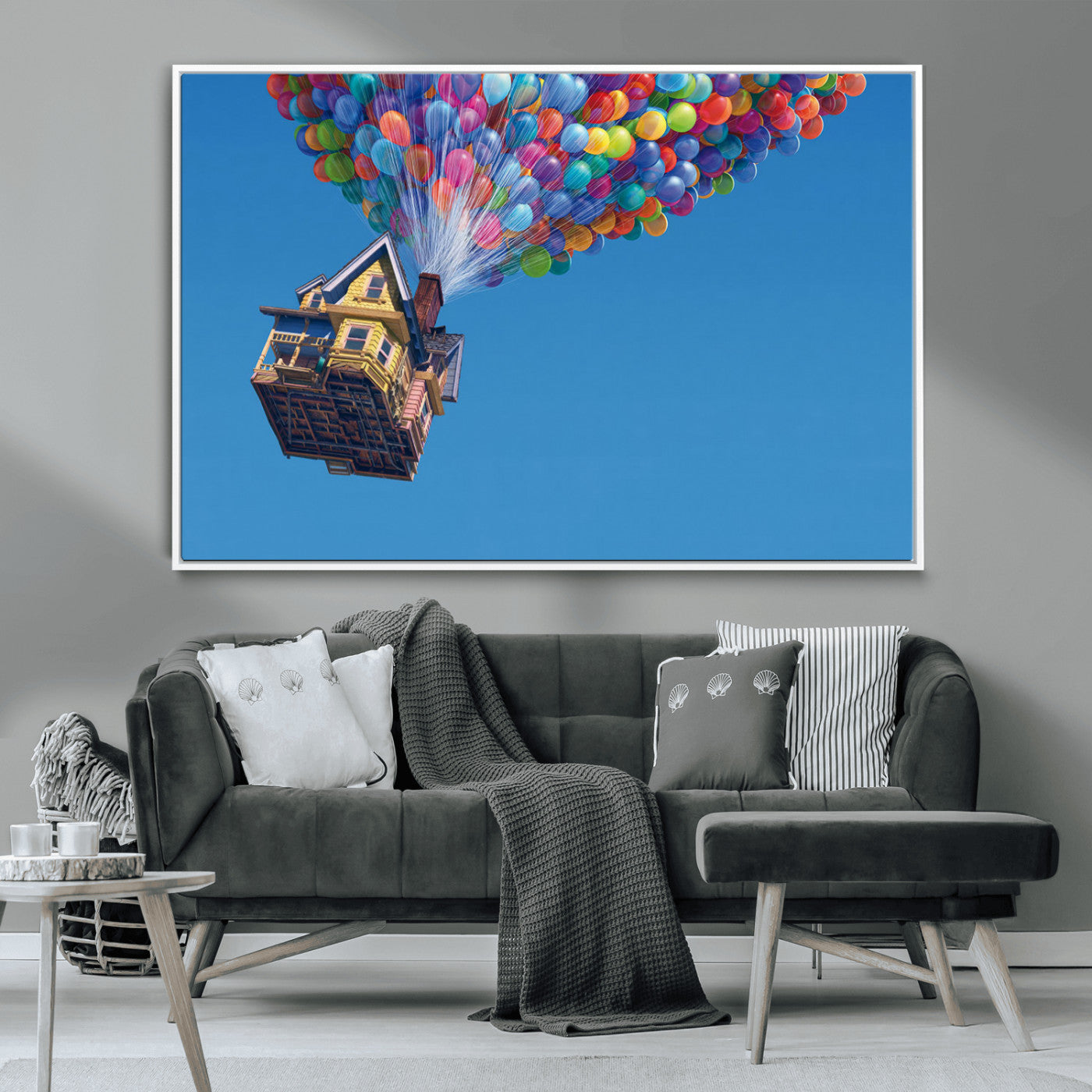 MGV-FC-36X24 - Carl Fredricksen, Up Movie Wall Art, Balloons Wall Art, Air Balloons for Kids Room Print