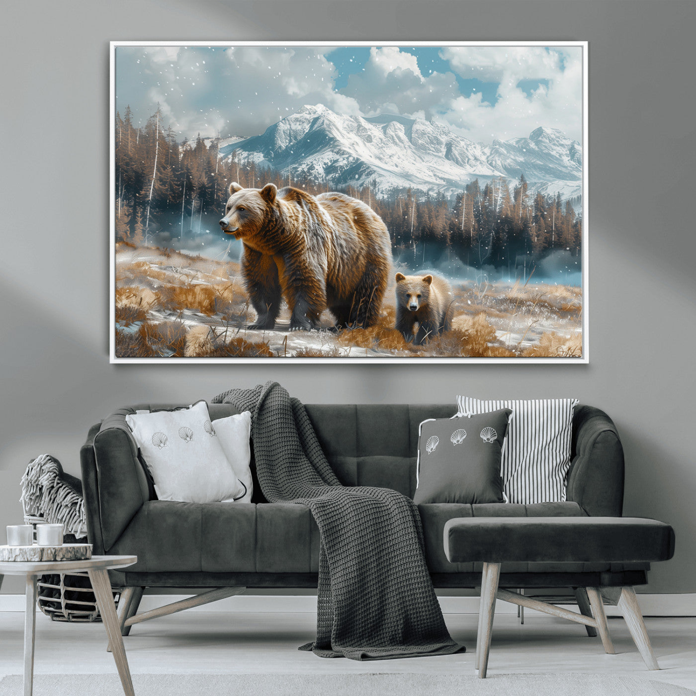 MGV-FC-36X24 - Bear and Baby Bear Wall Art Canvas Print