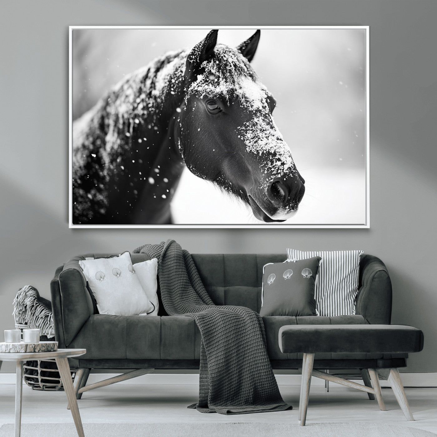 MGV-FC-36X24 - Horse Canvas Print - Winter Horse Snow Wall Art Canvas Print