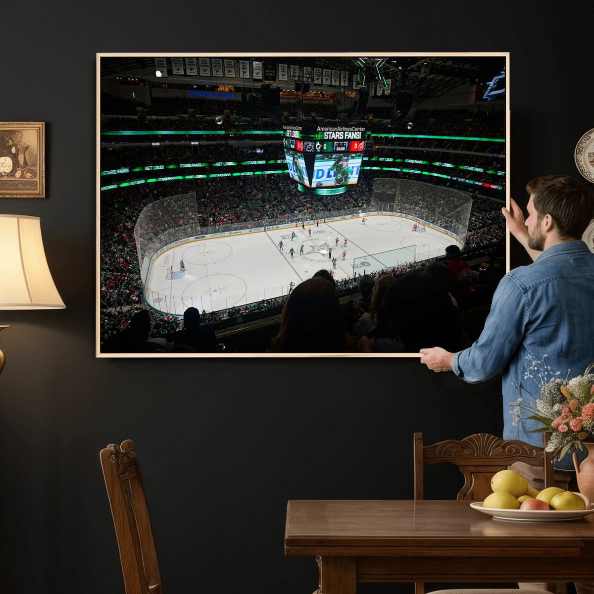 13876-MGV-CV-36X24 - American Airlines Center Dallas Stars Wall Art Canvas Print