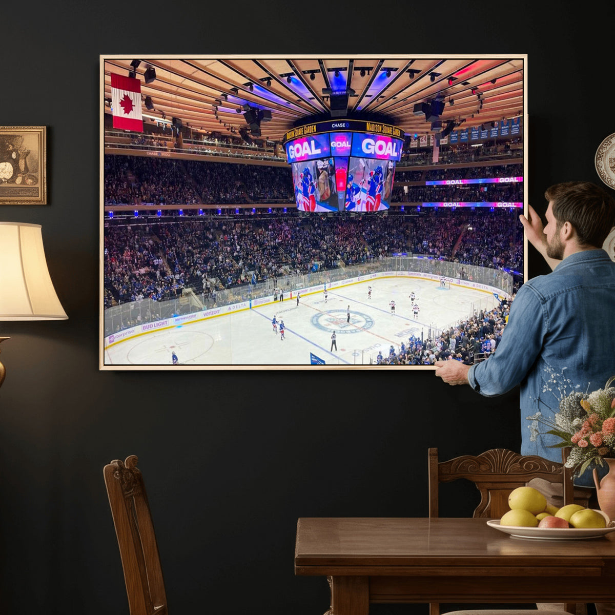 36401-MGV-CV-36X24 - Madison Square Garden New York Rangers Hockey Stadium Wall Art Canvas