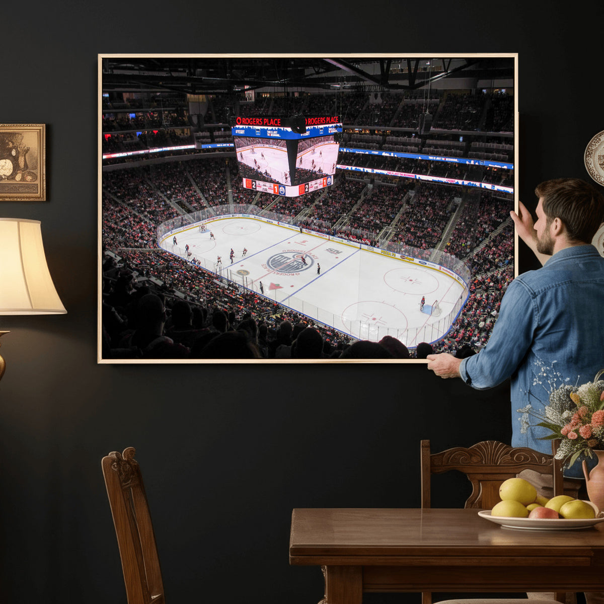 71180-MGV-CV-36X24 - Rogers Place Edmonton Oilers Ice Hockey Stadium Wall Art