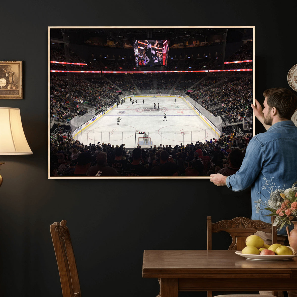 14802-MGV-CV-36X24 - T Mobile Arena Paradise Nevada Vegas Golden Knights Ice Hockey Stadium