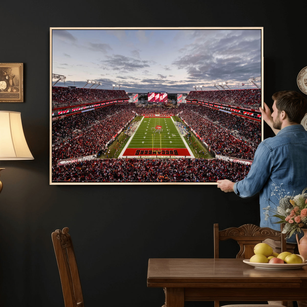 35698-MGV-CV-36X24 - Florida Tampa Raymond James Stadium Wall Art Canvas Print - NFL Football Stadium Print Canvas