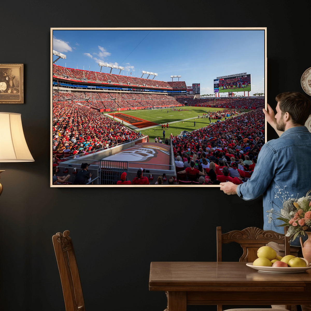 65229-MGV-CV-36X24 - Florida Tampa Raymond James Stadium Wall Art Canvas Print - NFL Football Stadium Print