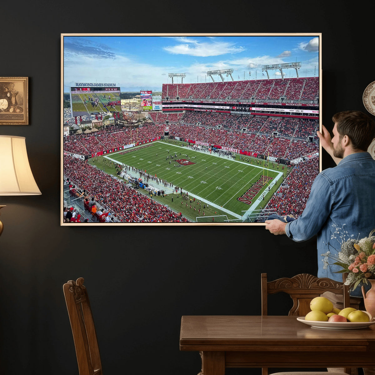 52828-MGV-CV-36X24 - Florida Tampa Raymond James Stadium Wall Art Canvas Print - NFL Football Stadium Print Canvas
