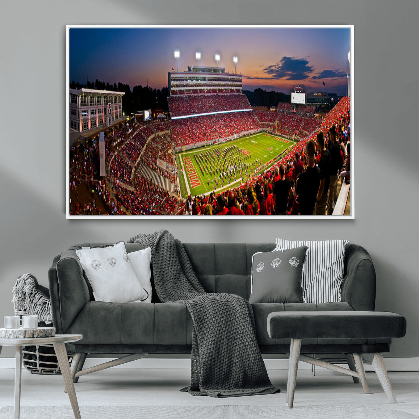 MGV-FC-36X24 - NC State Wolfpack Football Team Print - Raleigh Carter-Finley Stadium Wall Art Canvas Print