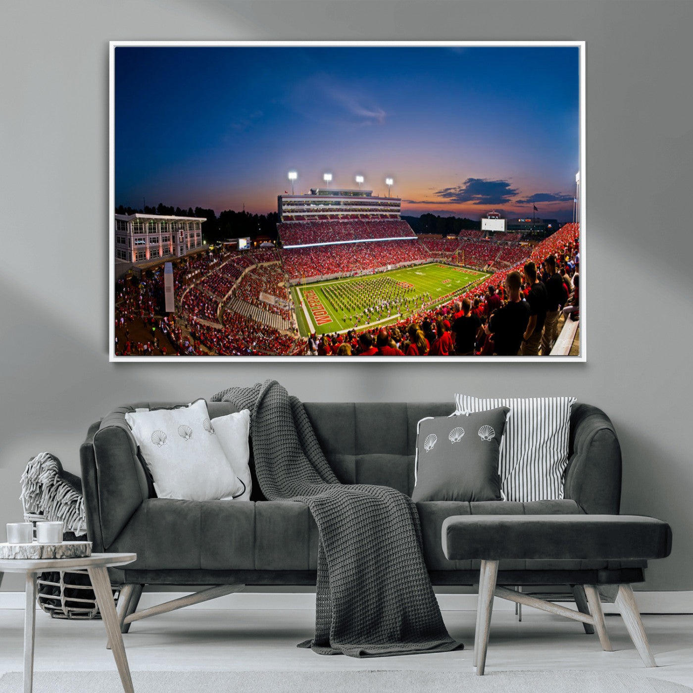 MGV-FC-36X24 - NC State Wolfpack Football Team Print - Raleigh Carter-Finley Stadium Wall Art Canvas Print