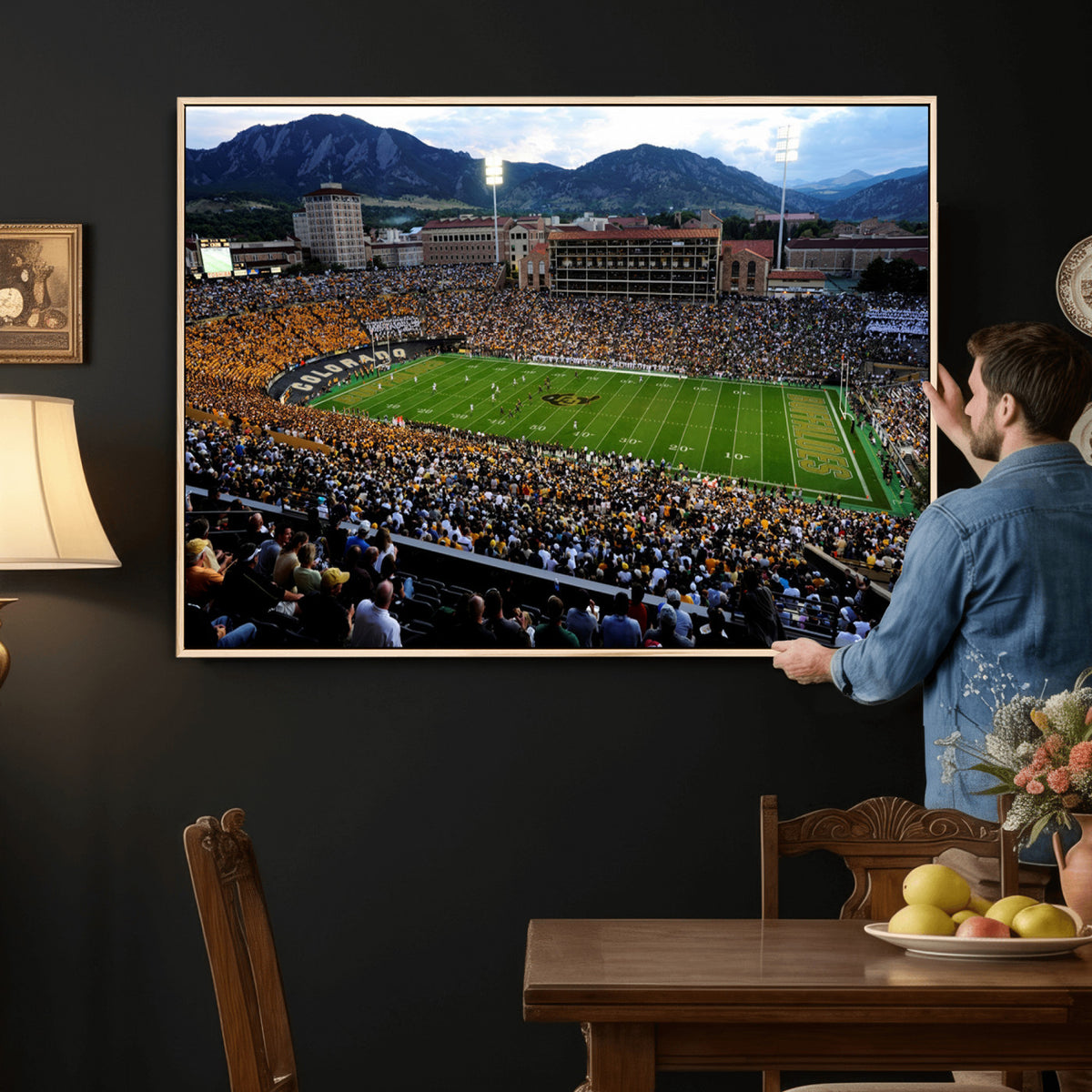 69409-MGV-CV-36X24 - Colorado Buffaloes Canvas Print - Boulder Folsom Field Stadium Wall Art Canvas Print, Football Print