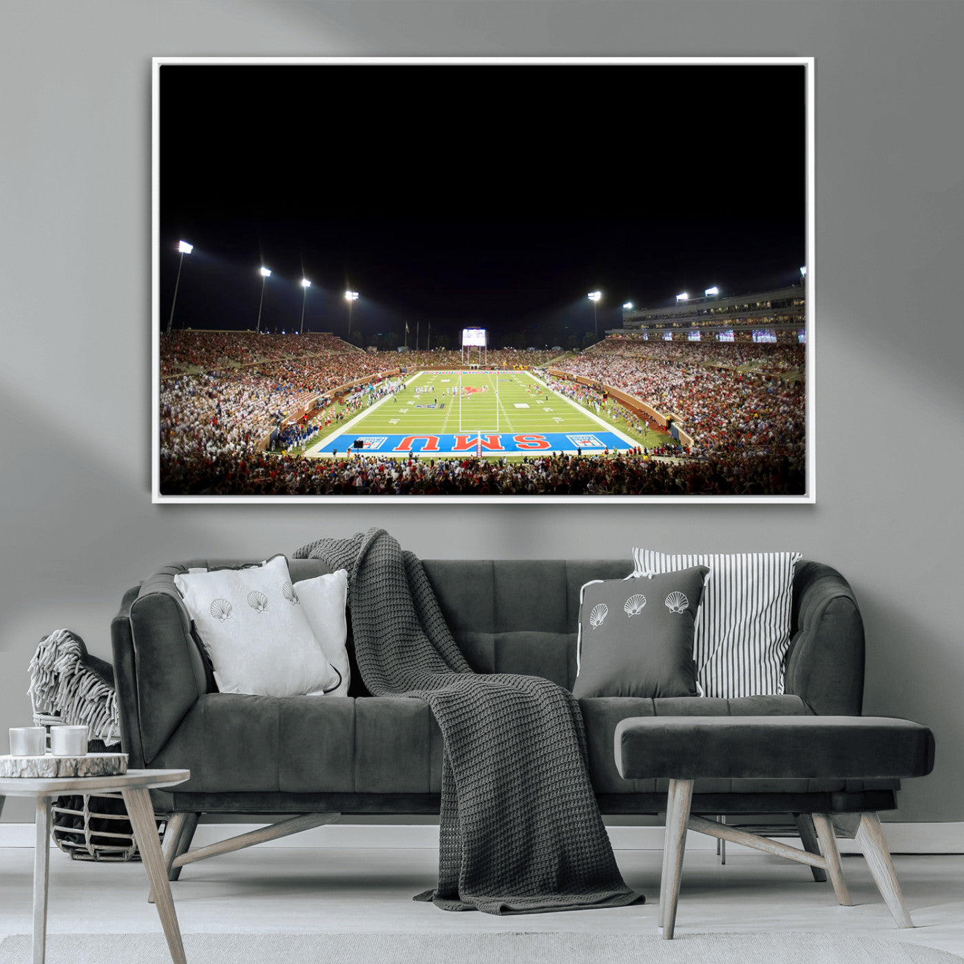 MGV-FC-36X24 - SMU Mustangs Football Team Print - Dallas Gerald J. Ford Stadium Wall Art Canvas Print