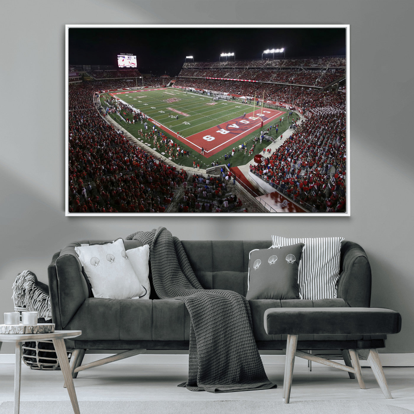 MGV-FC-36X24 - Houston Cougars Football Team Print - Houston TDECU Stadium Wall Art Canvas Print