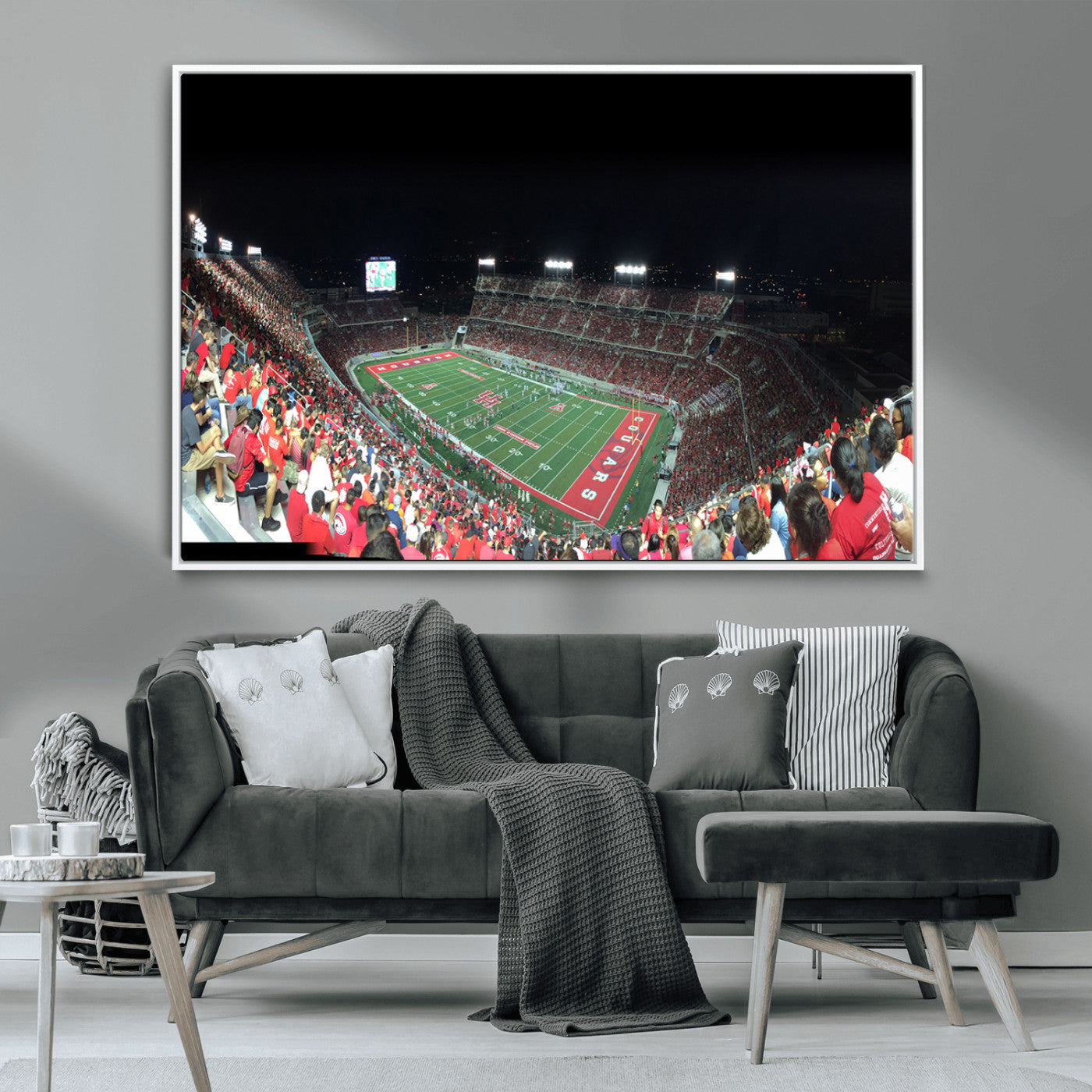 MGV-FC-36X24 - Houston Cougars Football Team Print - Houston TDECU Stadium Wall Art Canvas Print