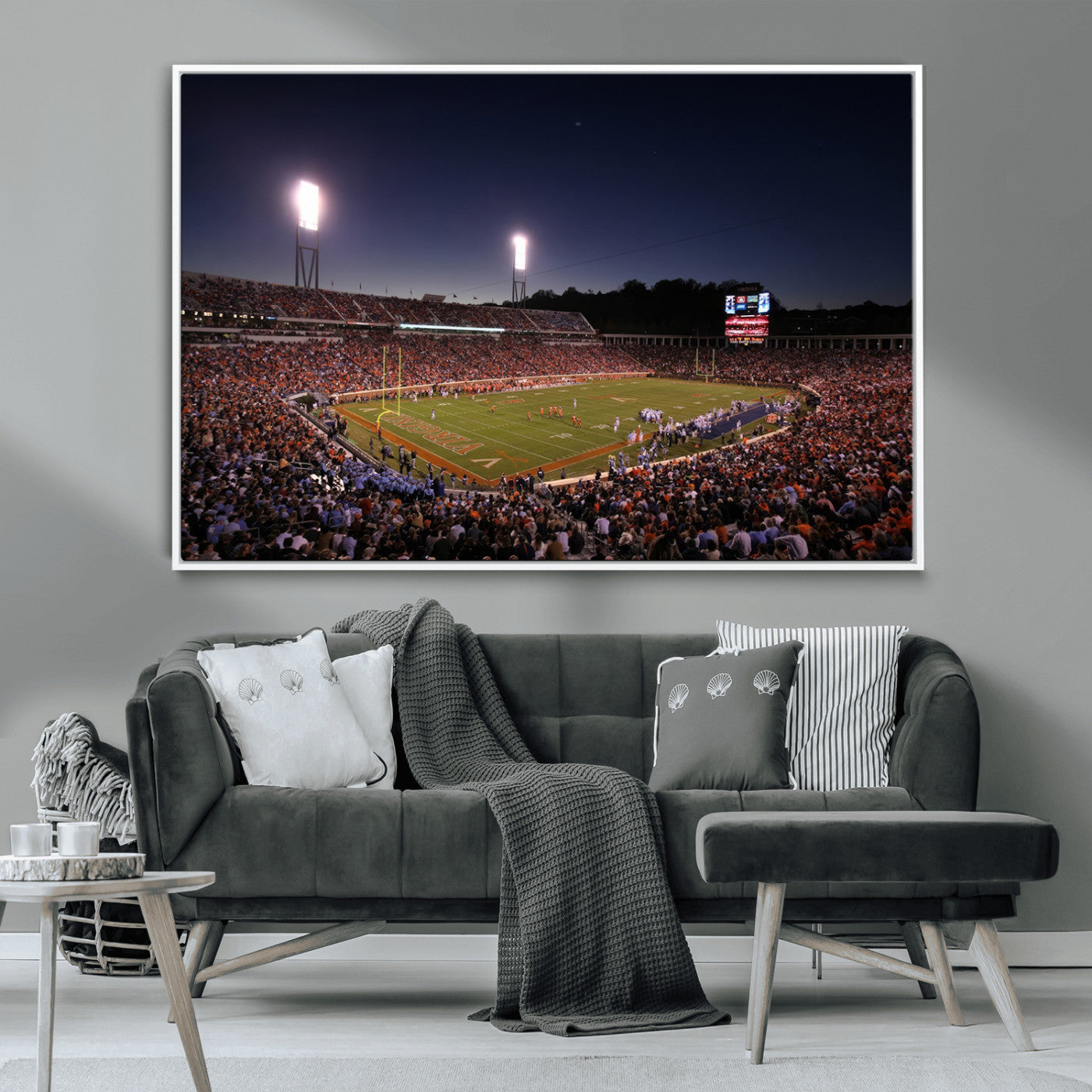 MGV-FC-36X24 - Virginia Cavaliers Football Team Print - Charlottesville Scott Stadium Canvas Print Wall Art