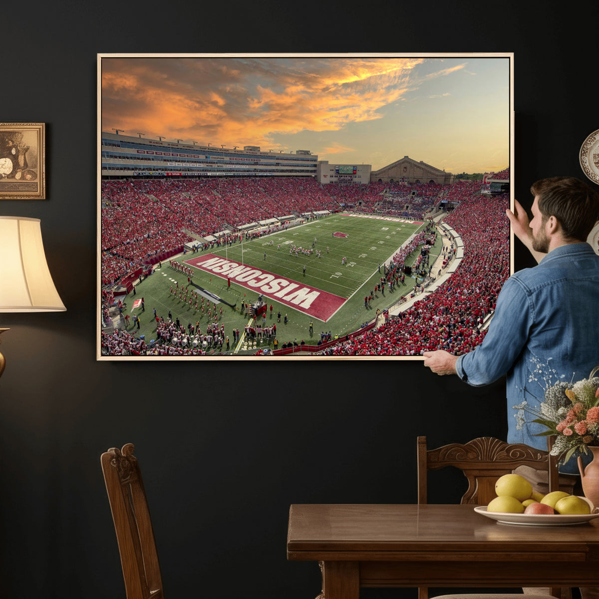 41472-MGV-CV-36X24 - Camp Randall Stadium Wisconsin Badgers Large Wall Art Canvas Print | College Football Stadium Wall