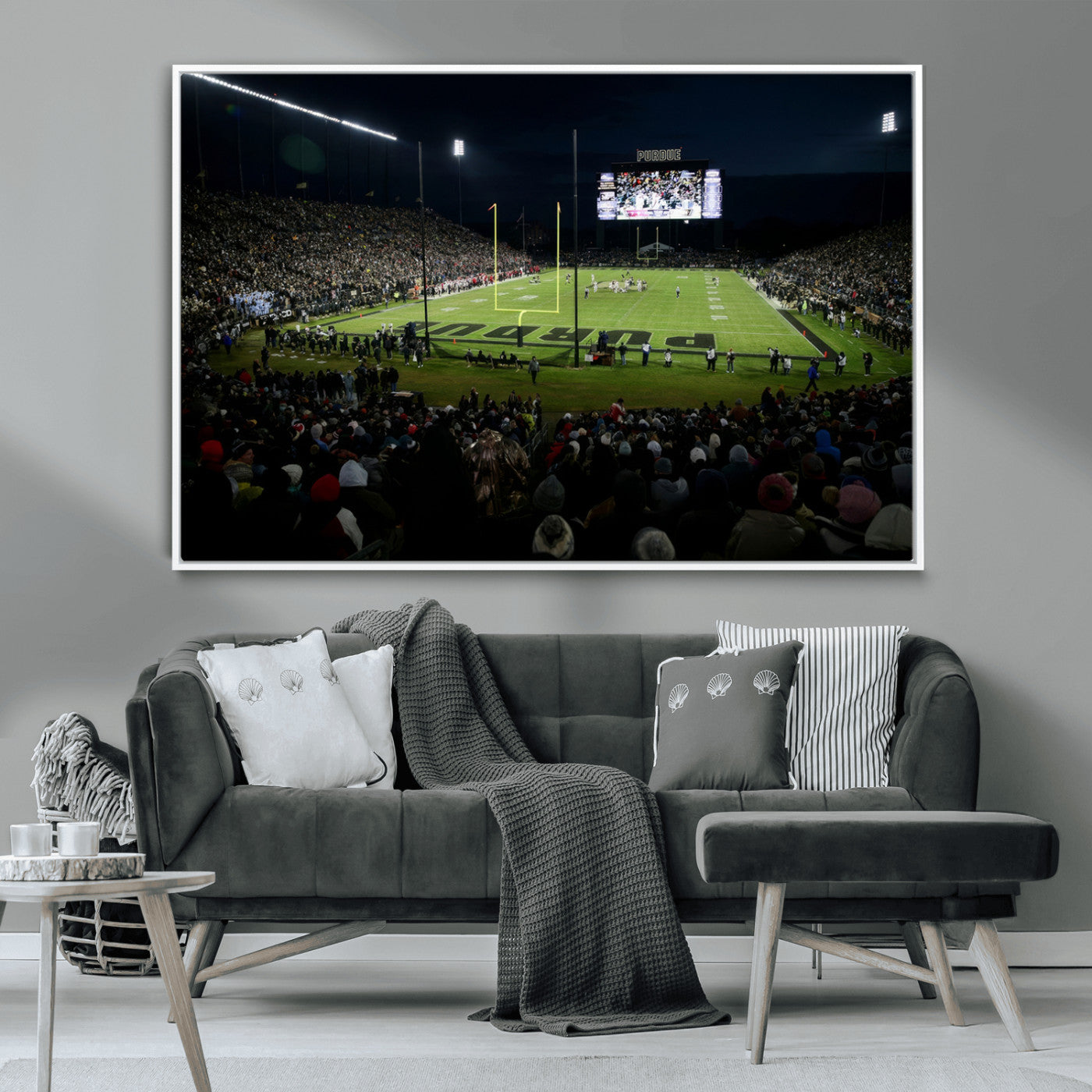 MGV-FC-36X24 - Purdue Boilermakers Football Team Print - West Lafayette Ross–Ade Stadium Wall Art Canvas Print
