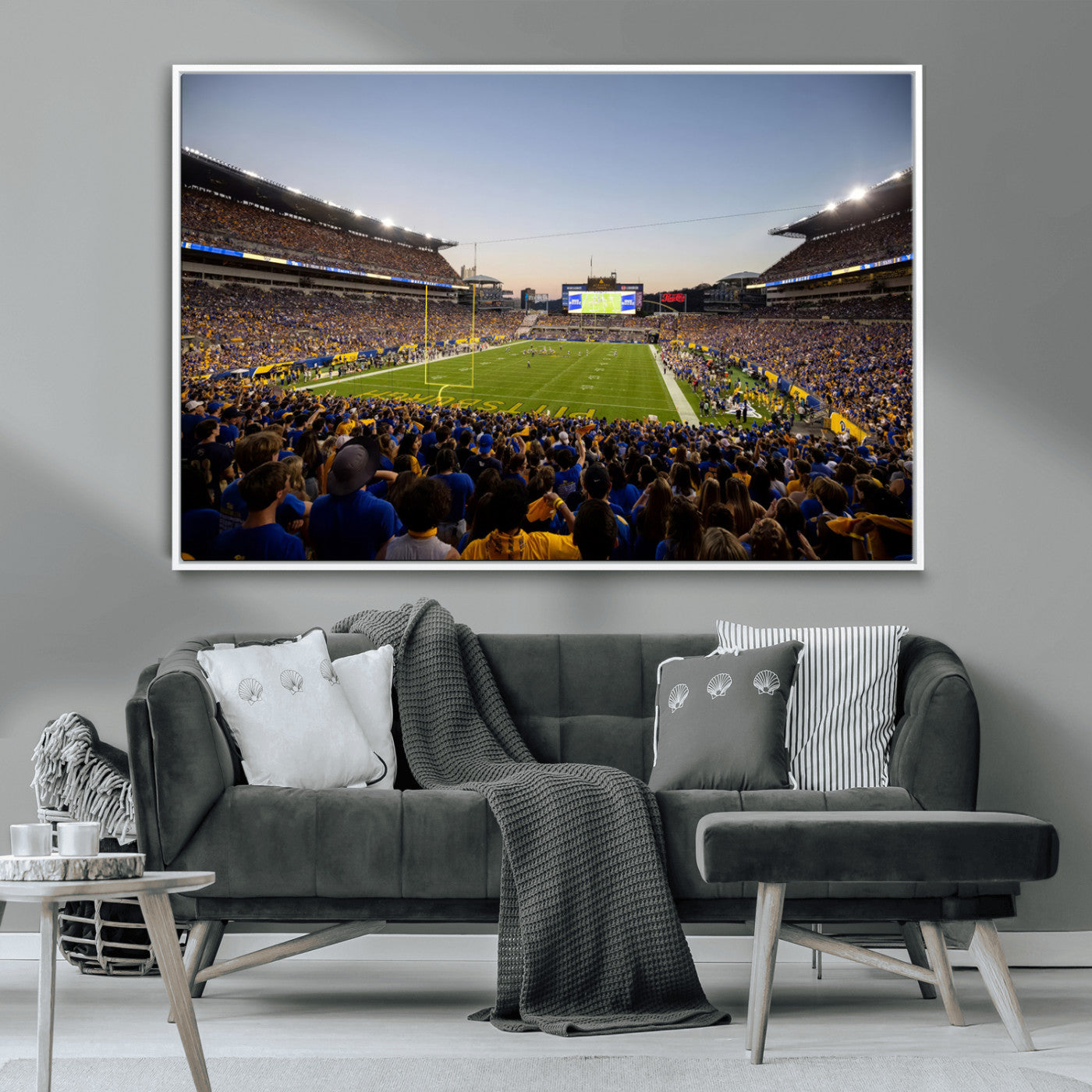MGV-FC-36X24 - Pittsburgh Panthers Football Team Print - Pittsburgh Acrisure Stadium Wall Art Canvas Print