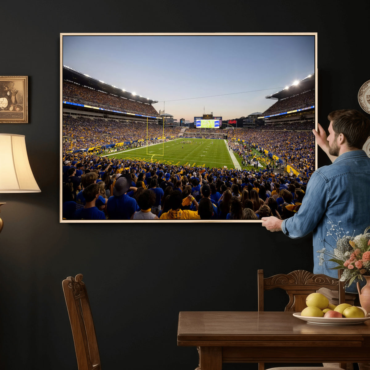 41853-MGV-CV-36X24 - Pittsburgh Panthers Football Team Print - Pittsburgh Acrisure Stadium Wall Art Canvas Print