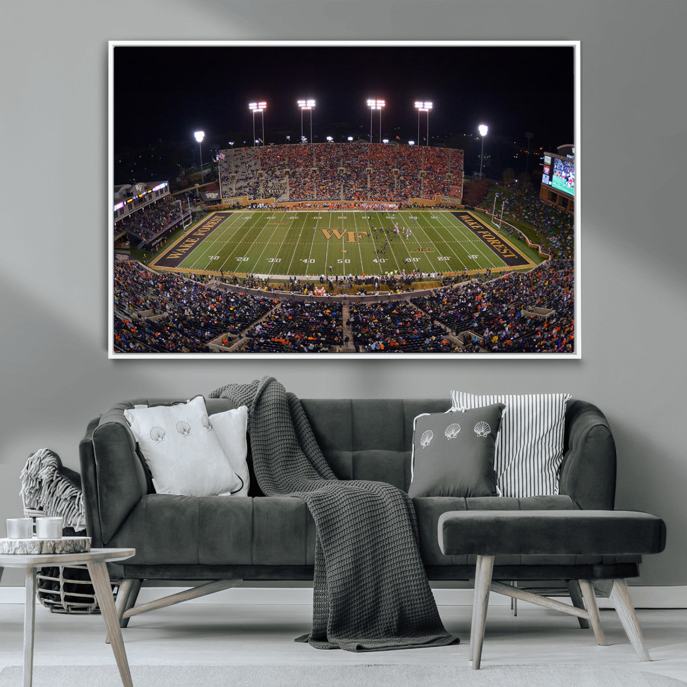 MGV-FC-36X24 - Demon Deacons Print Canvas, Football Team Print - Winston-Salem Allegacy Federal Credit Union