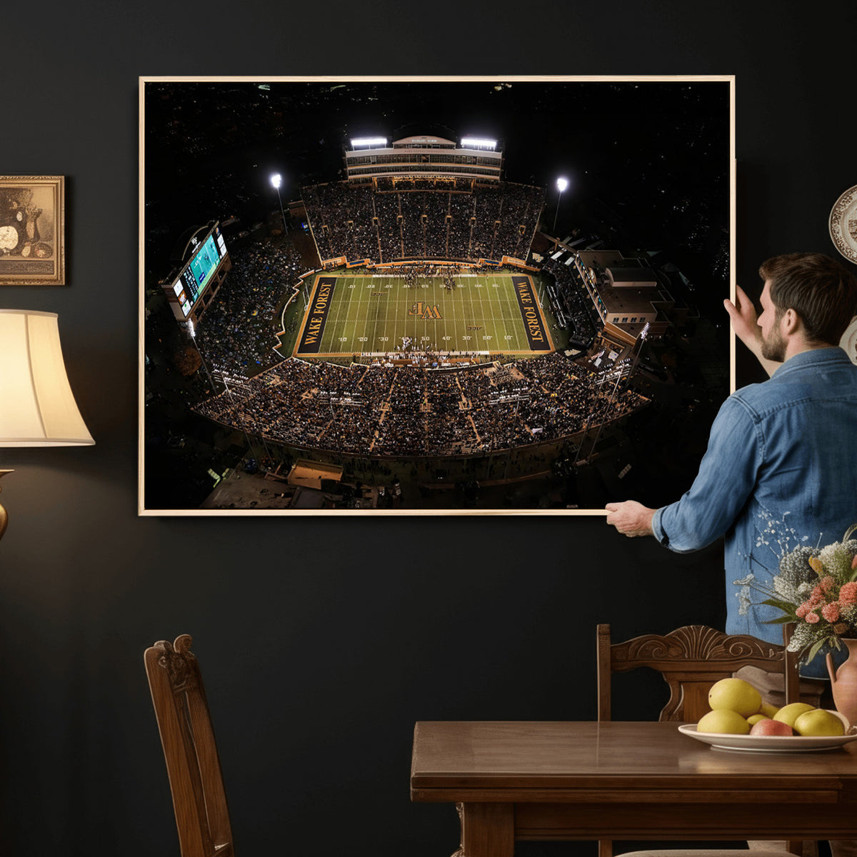 20605-MGV-CV-36X24 - Wake Forest University Demon Deacons Canvas Print, Football Team Wall Art