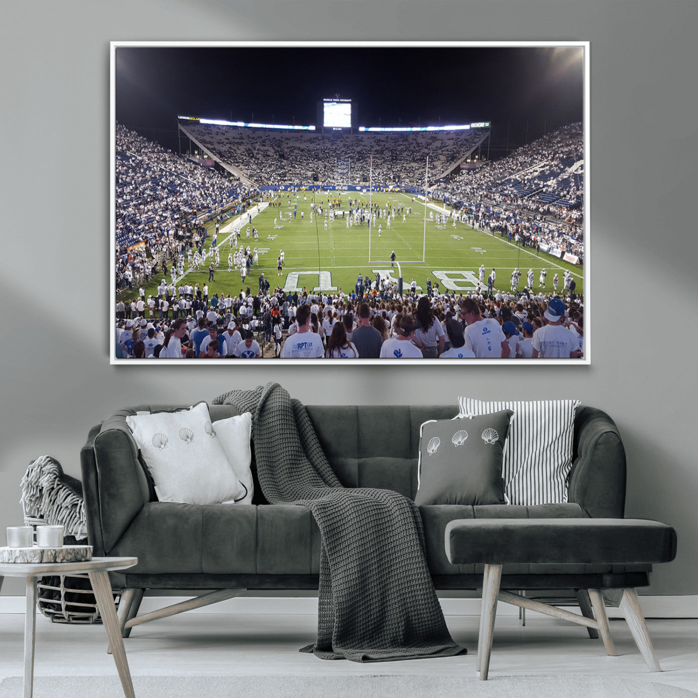 MGV-FC-36X24 - Brigham Young University Cougars Football Print Canvas - Provo LaVell Edwards Stadium Wall Art