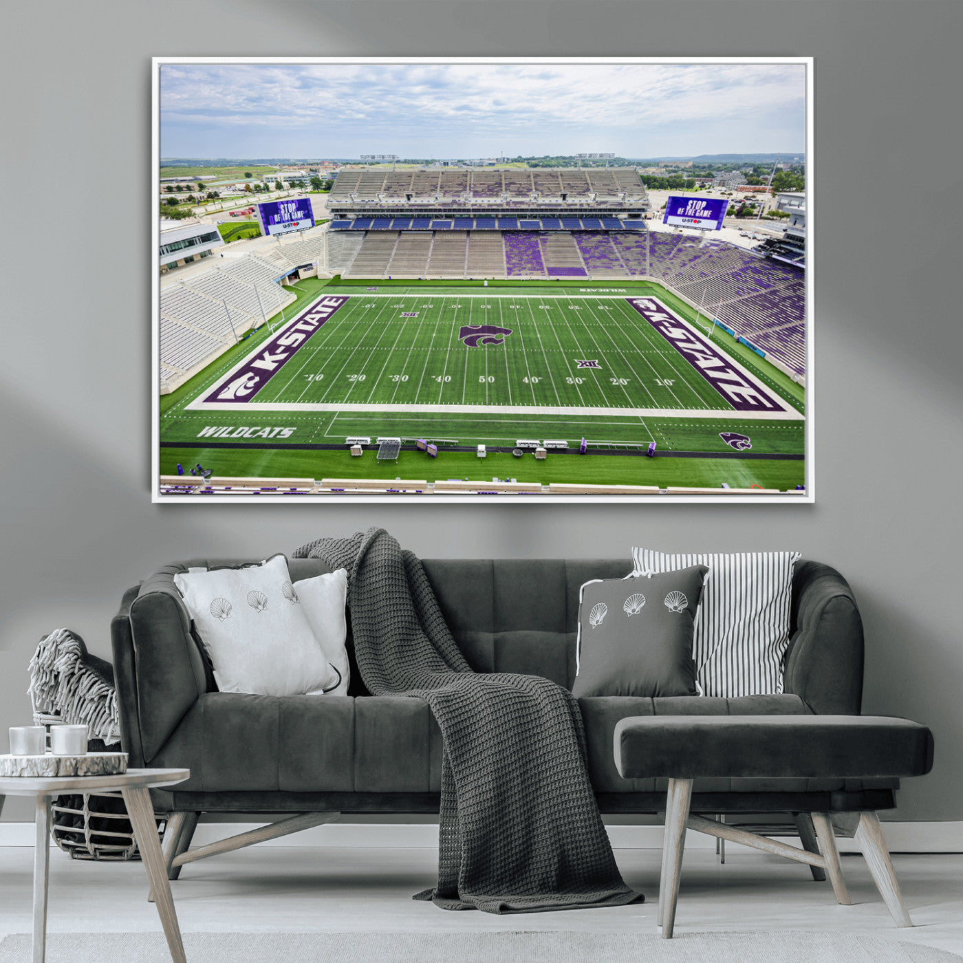 MGV-FC-36X24 - KState Wildcats Football Team Print - Manhattan Bill Snyder Family Football Stadium Wall Art Canvas