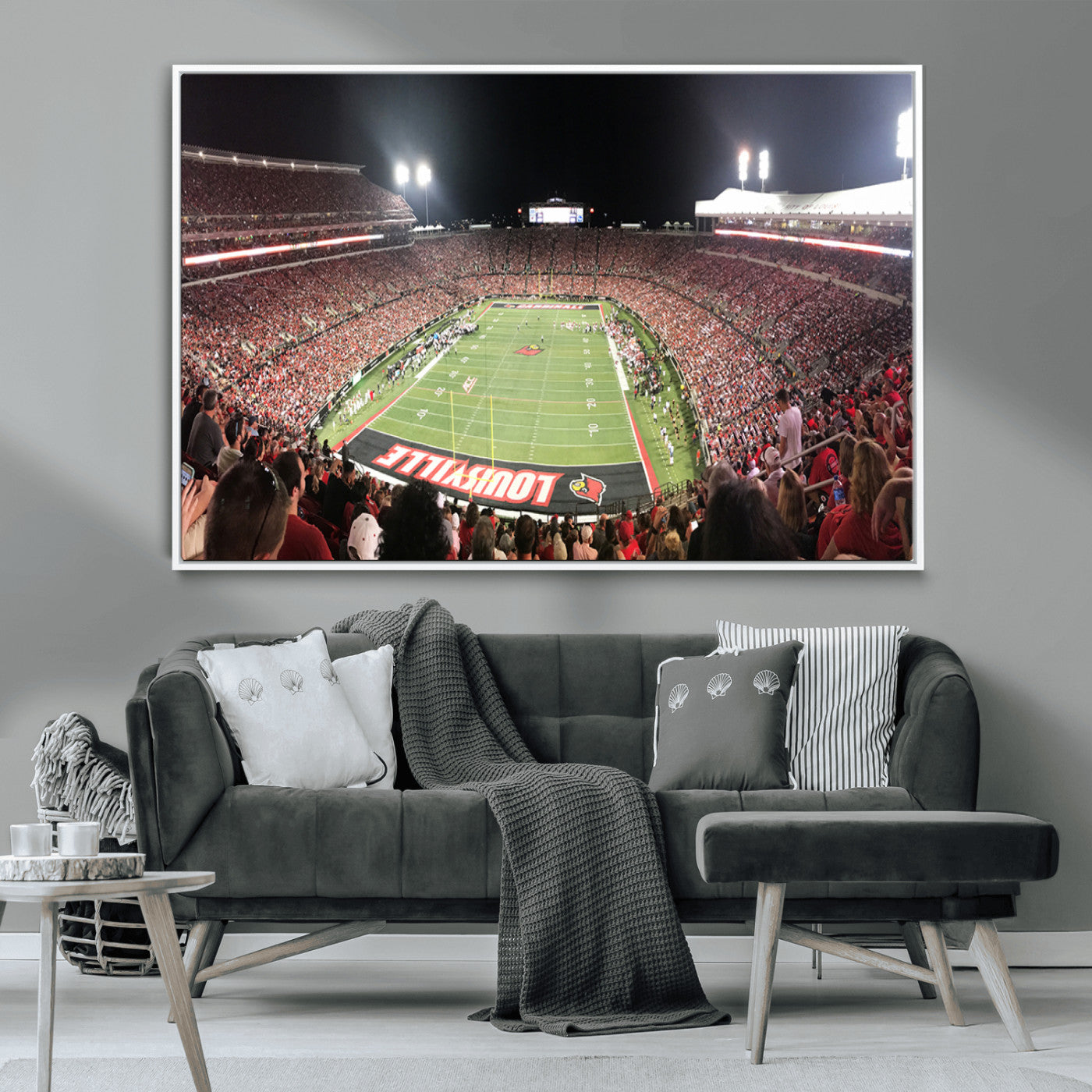 MGV-FC-36X24 - University of Louisville Cardinals Football Team Print - Louisville Cardinal Stadium Wall Art Canvas