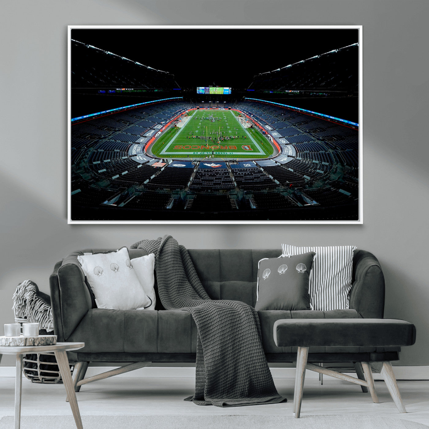 MGV-FC-36X24 - Denver Broncos Football Team Print Canvas- Denver Empower Field at Mile High Stadium Wall Art Canvas