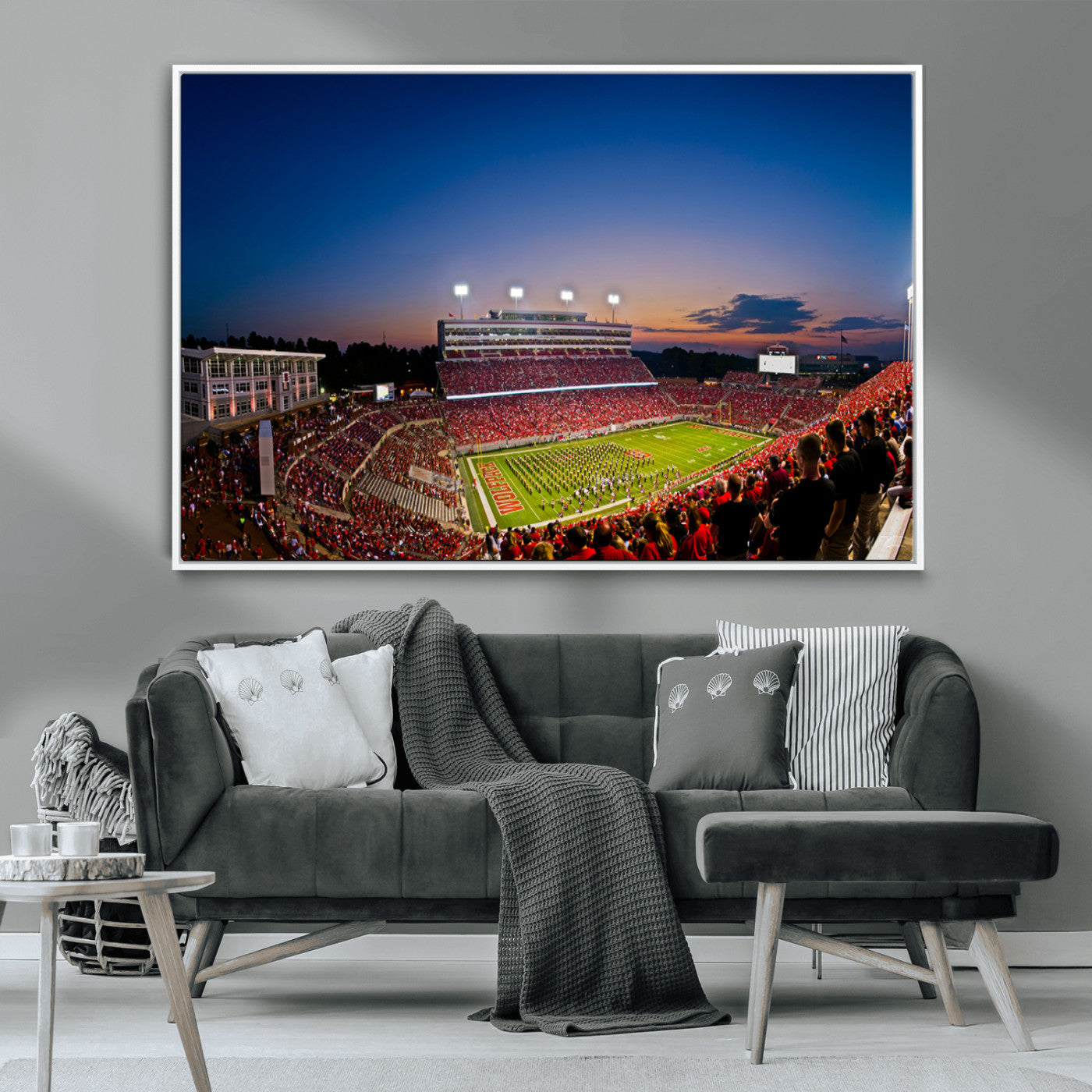 MGV-FC-36X24 - Wolfpack Football Team Wall Art Print - Raleigh Carter-Finley Stadium Wall Art Canvas Print