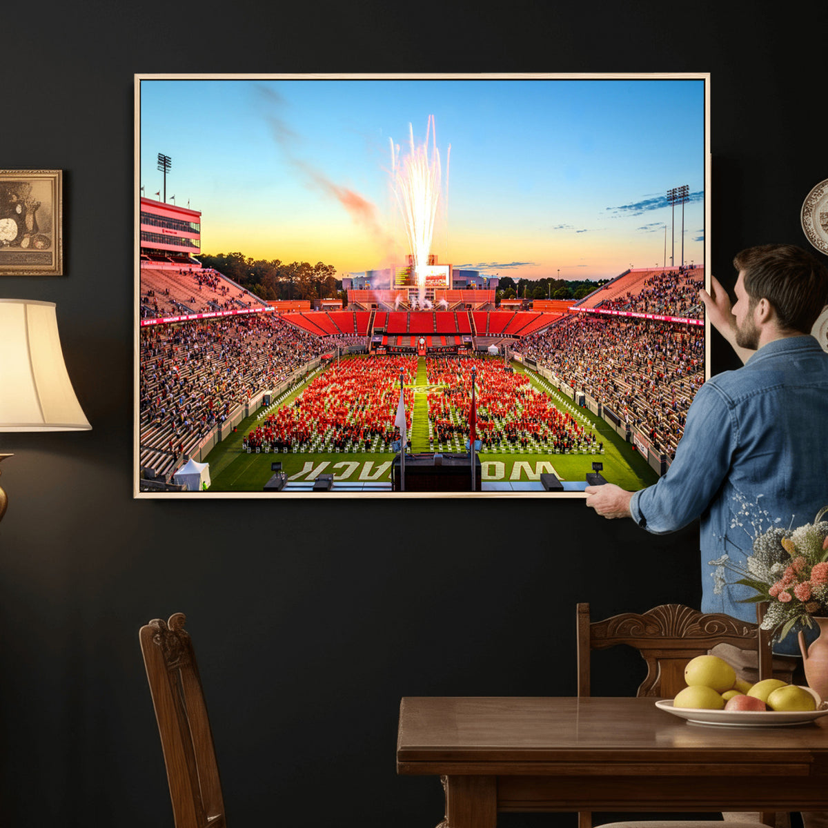 18017-MGV-CV-36X24 - North Carolina State University Canvas Print, Wolfpack Football Team Print