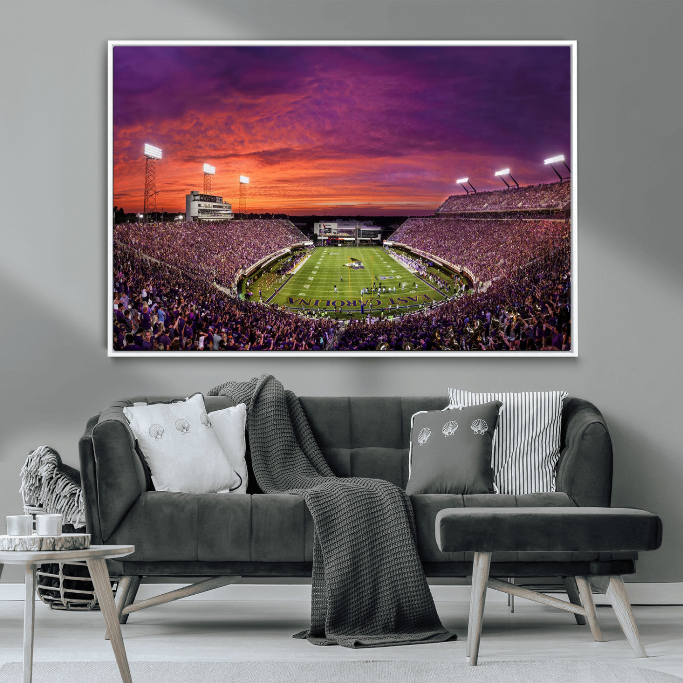 MGV-FC-36X24 - East Carolina University Pirates Football Print Canvas- Greenville Dowdy-Ficklen Stadium Wall Art