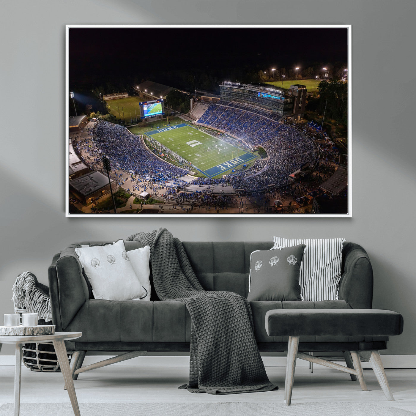 MGV-FC-36X24 - Duke University Blue Devils Football Print Canvas - Durham Wallace Wade Stadium Wall Art Canvas