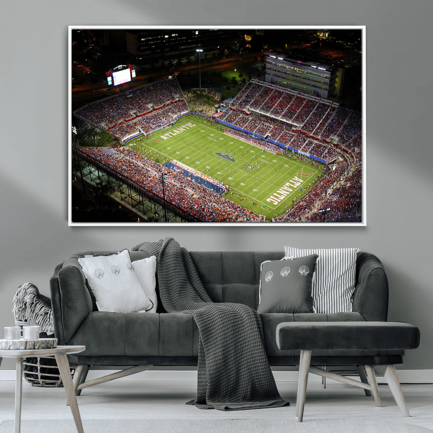 MGV-FC-36X24 - Florida Atlantic University Owls Canvas Print, Football Team Print - Boca Raton FAU Stadium Wall Art