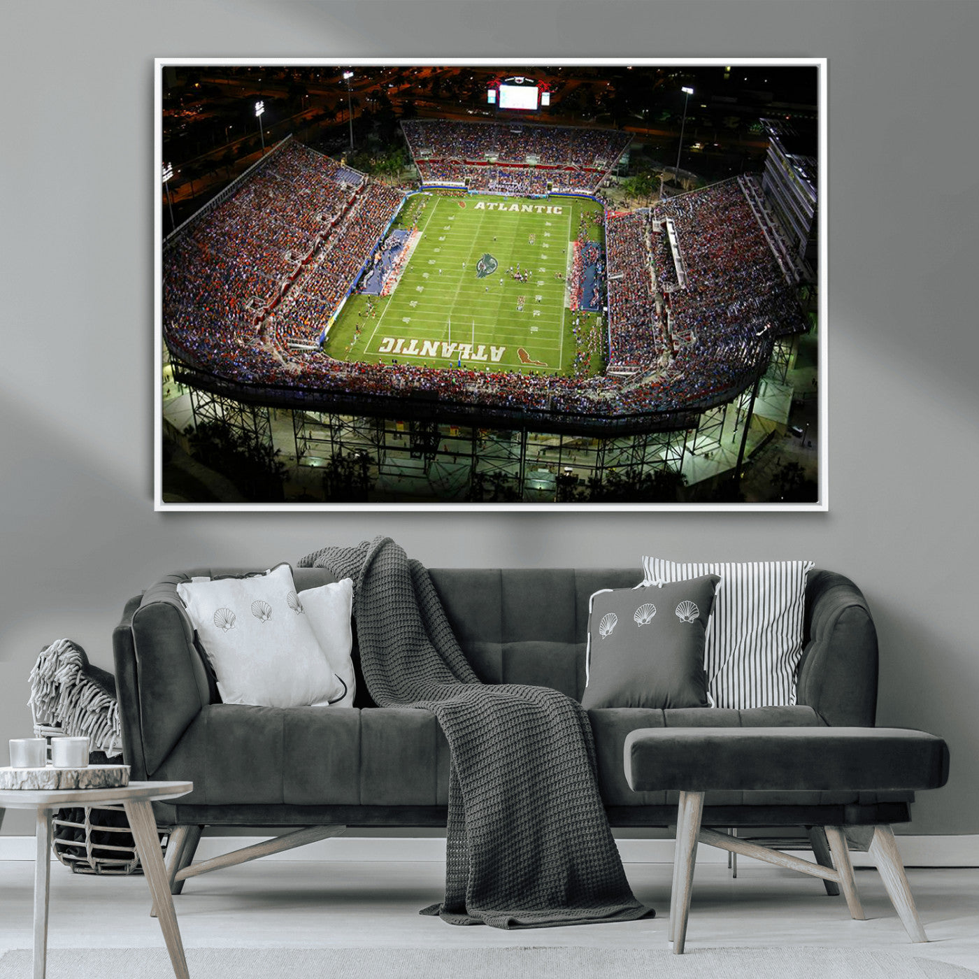 MGV-FC-36X24 - Florida Atlantic University Owls Football Team Print - Boca Raton FAU Stadium Wall Art Canvas Print
