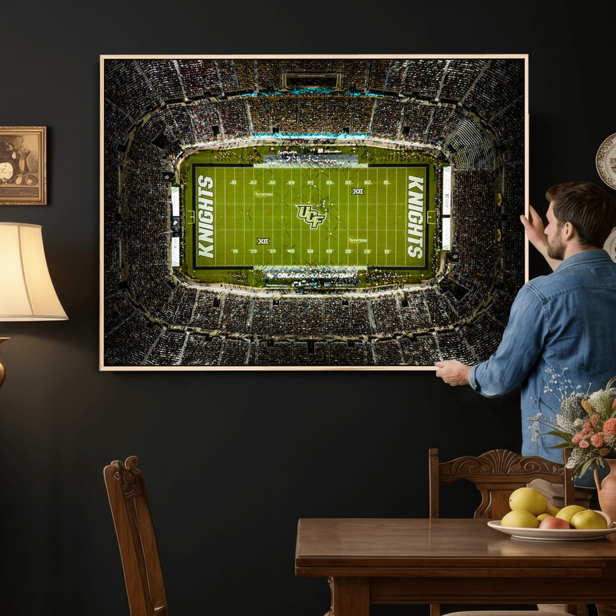 58050-MGV-CV-36X24 - UCF Knights Football Team Print - Orlando FBC Mortgage Stadium Wall Art, UCF Knights Canvas Print