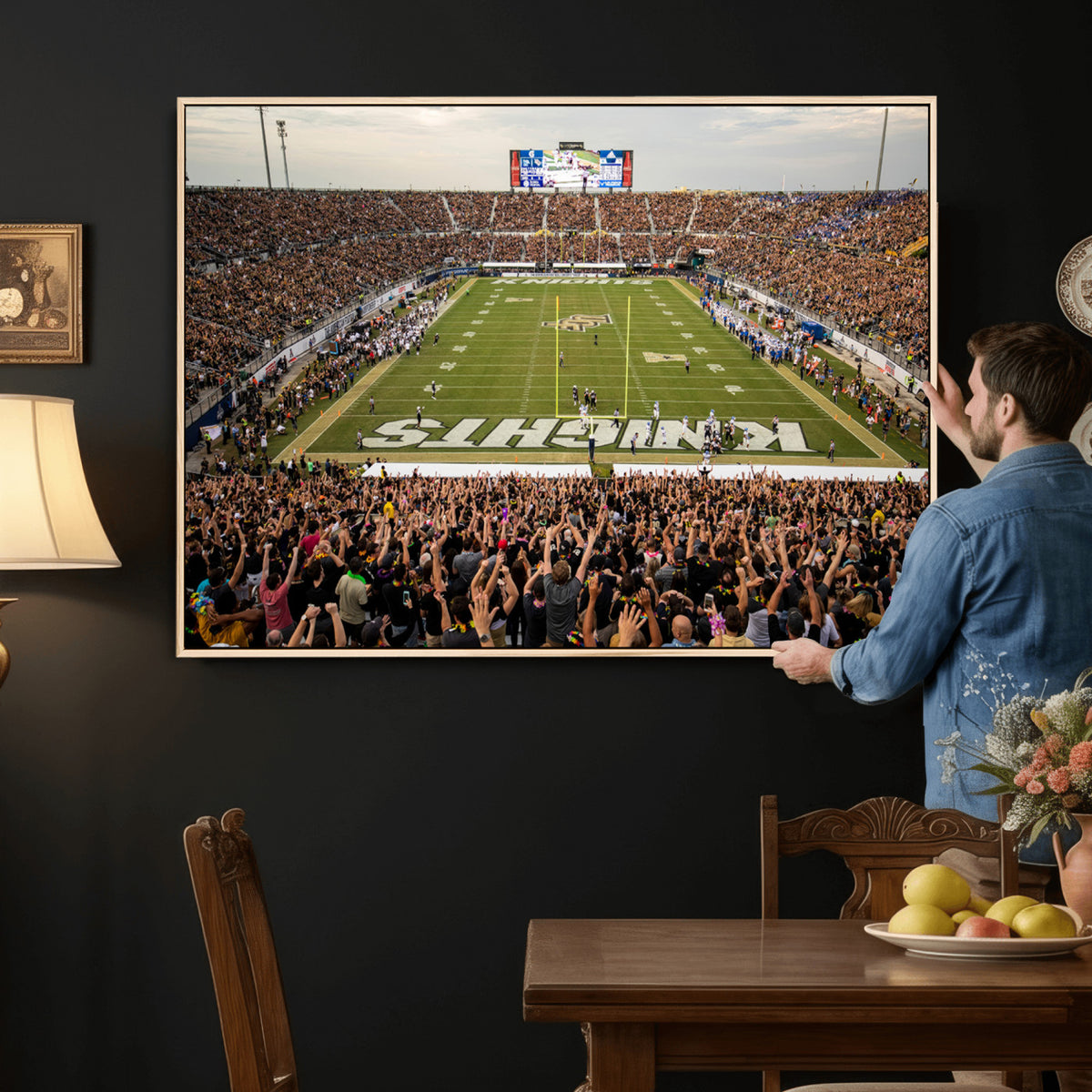 38659-MGV-CV-36X24 - UCF Knights Football Team Print - Orlando FBC Mortgage Stadium Canvas Print