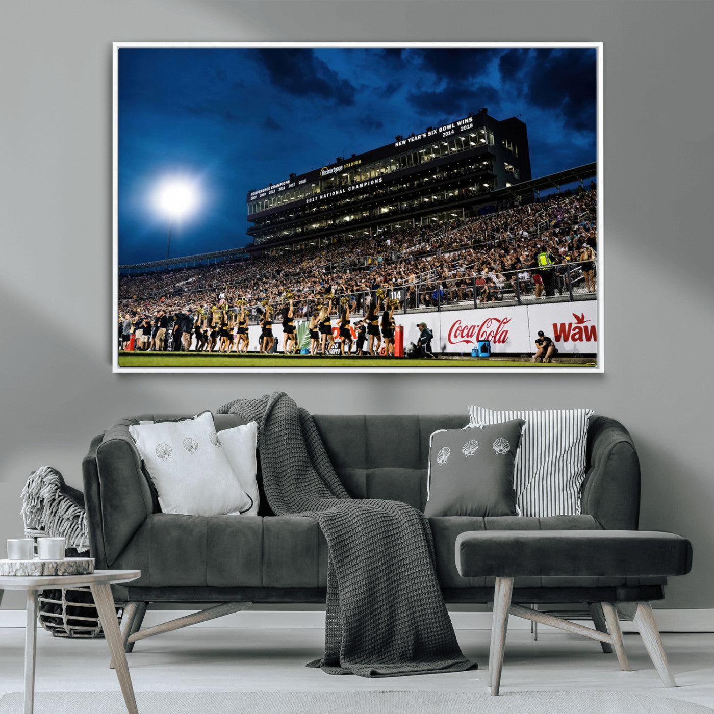 MGV-FC-36X24 - UCF Knights Football Team Print - Orlando FBC Mortgage Stadium Wall Art Canvas Print