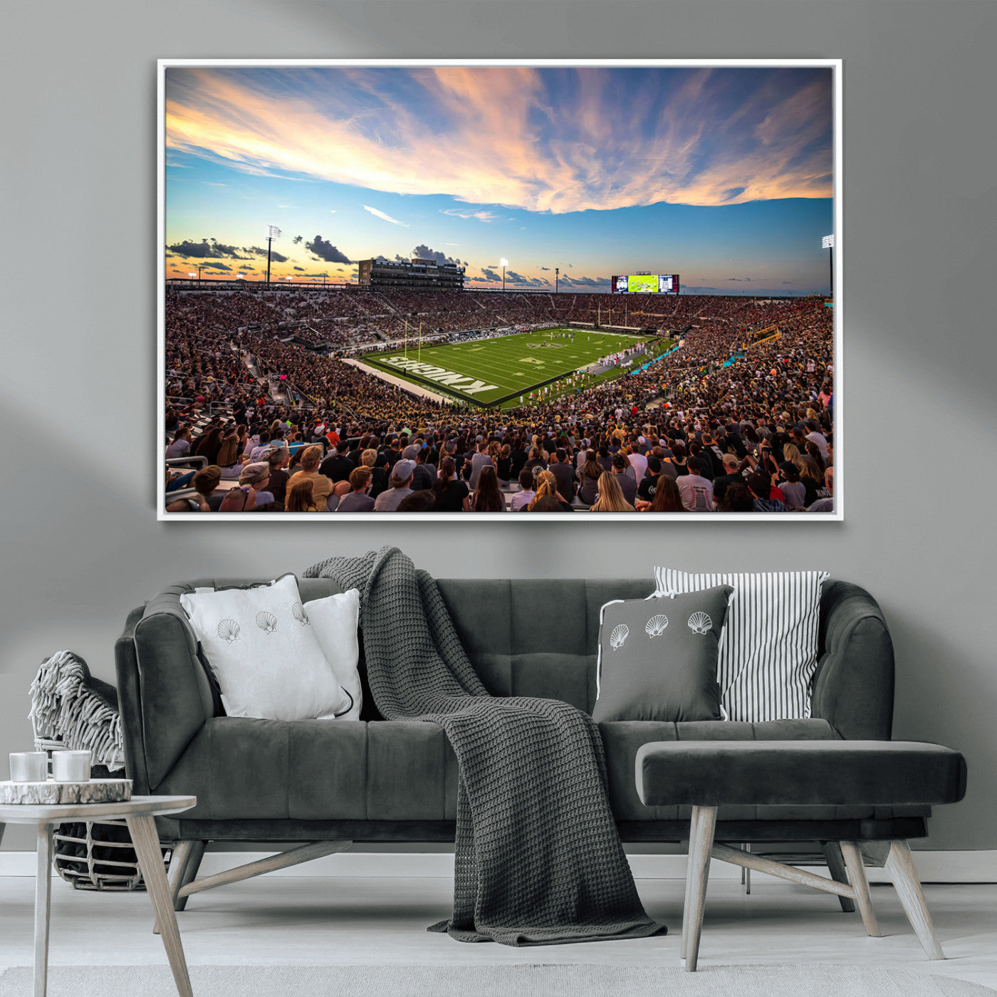 MGV-FC-36X24 - UCF Knights Football Team Print - Orlando FBC Mortgage Stadium Wall Art Canvas Print
