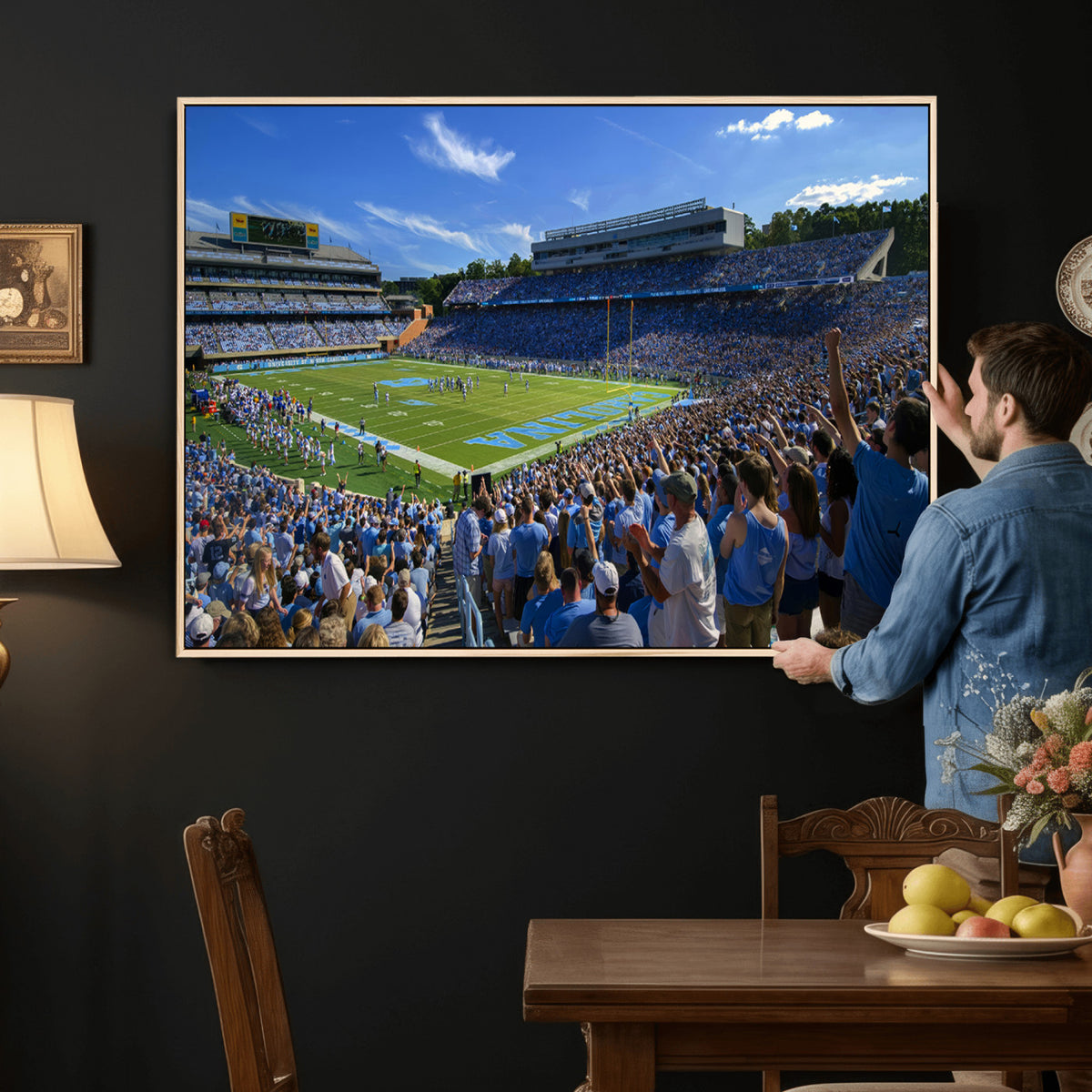 58540-MGV-CV-36X24 - University of North Carolina Tar Heels Team Canvas Print - Chapel Hill Kenan Memorial Stadium Wall