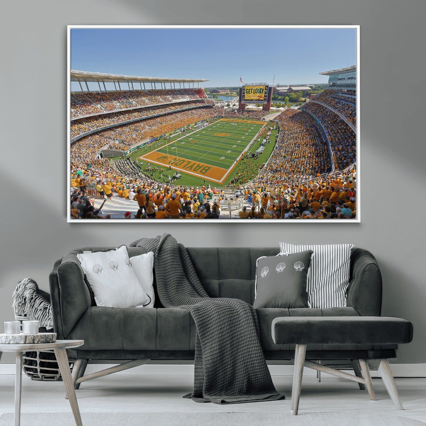 MGV-FC-36X24 - Baylor University Bears Football Team Print - Waco McLane Stadium Wall Art Canvas Print