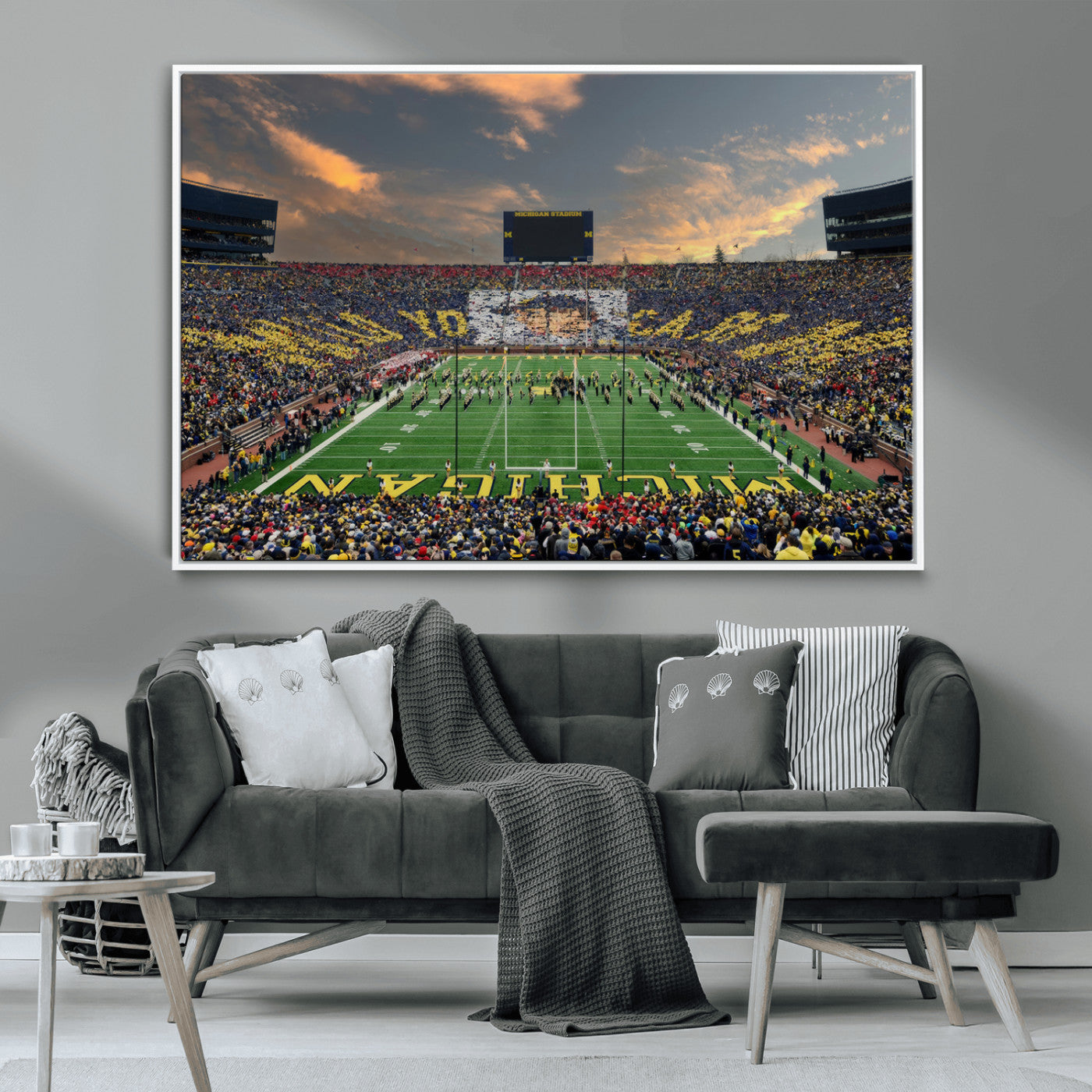 MGV-FC-36X24 - University of Michigan Wolverines Print Canvas, Football Team Print - Ann Arbor Michigan Stadium