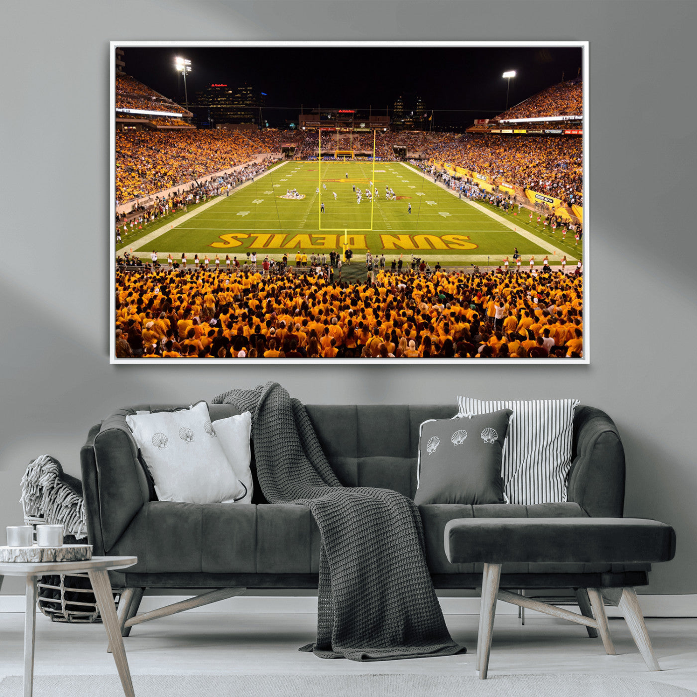 MGV-FC-36X24 - ASU Sun Devils Football Team Print - Phoenix Mountain America Stadium Wall Art Canvas Print