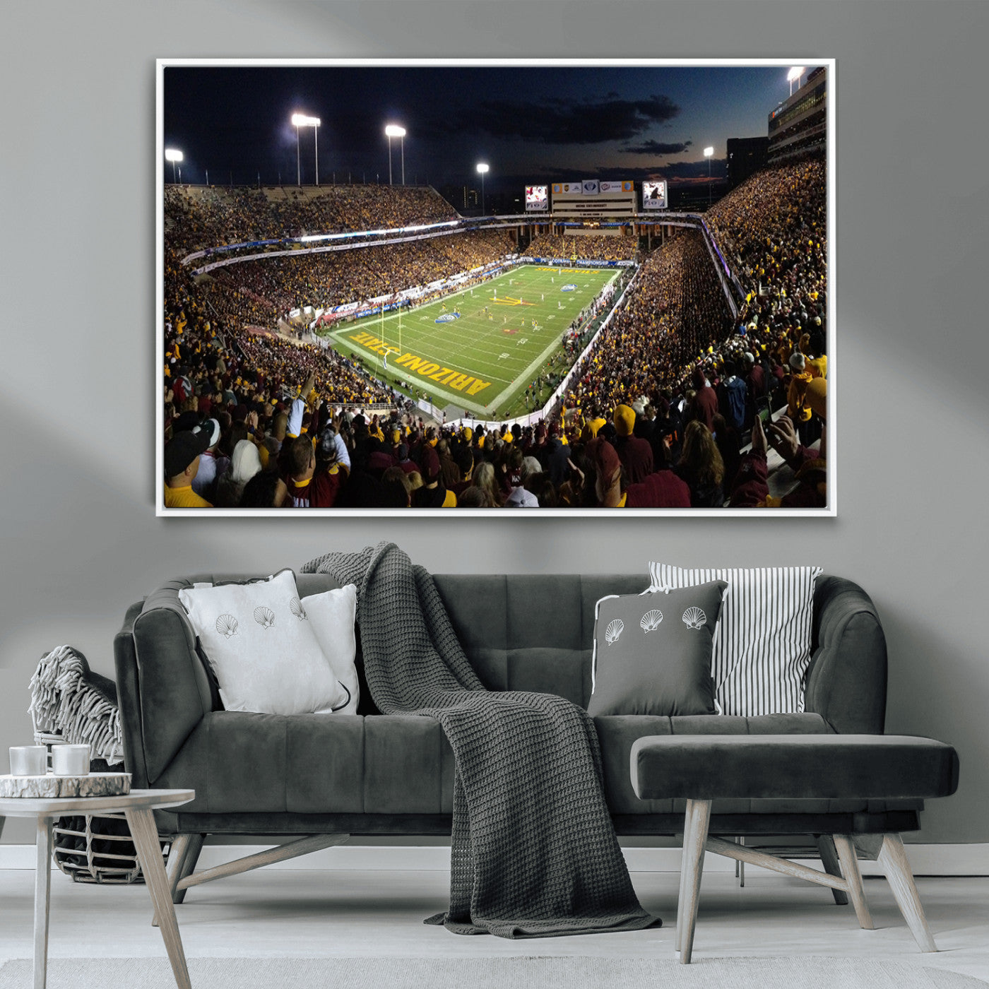 MGV-FC-36X24 - ASU Sun Devils Football Team Print Canvas - Phoenix Mountain America Stadium Wall Art Canvas Print