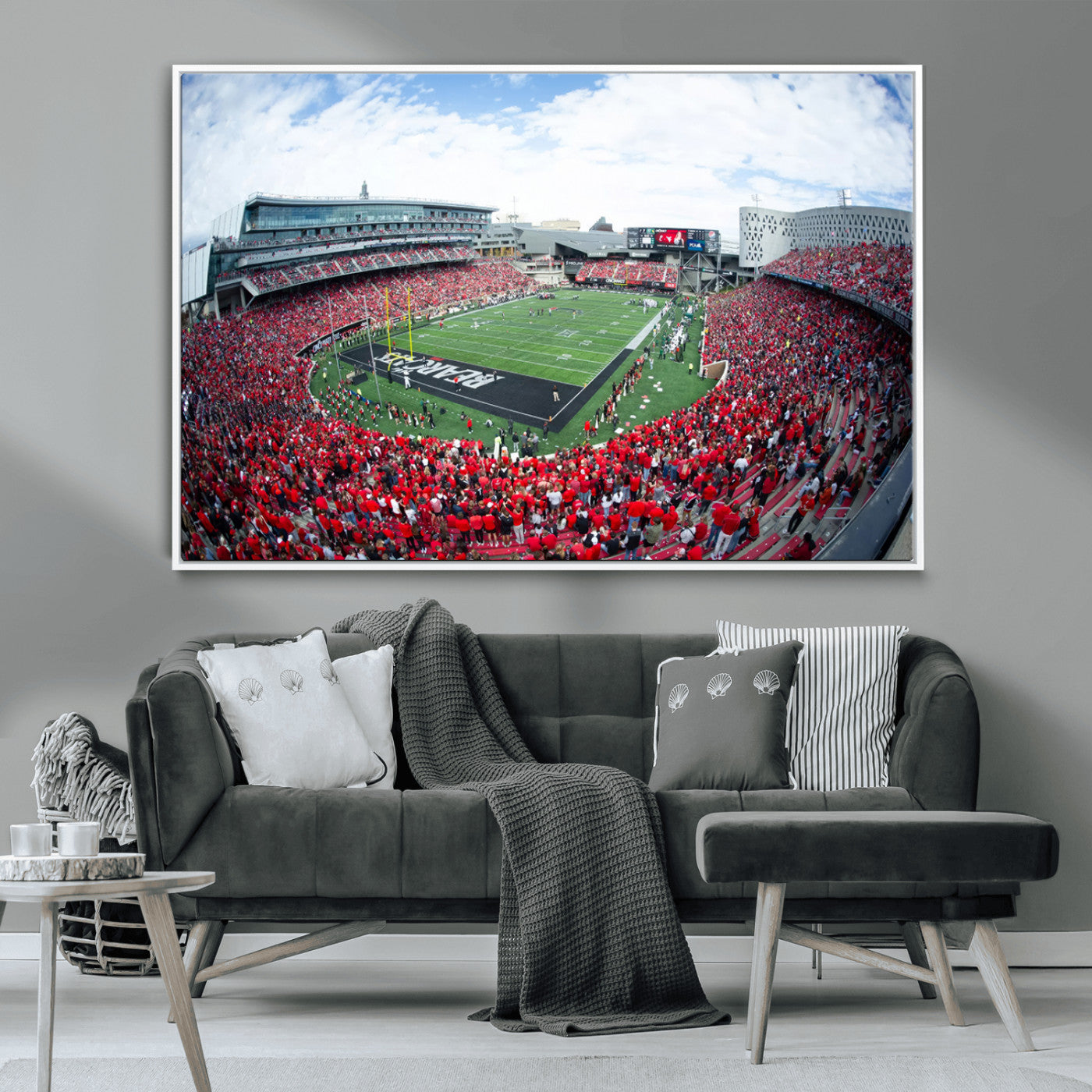 MGV-FC-36X24 - Cincinnati Bearcats Football Team Print - Nippert Stadium Wall Art Canvas Print