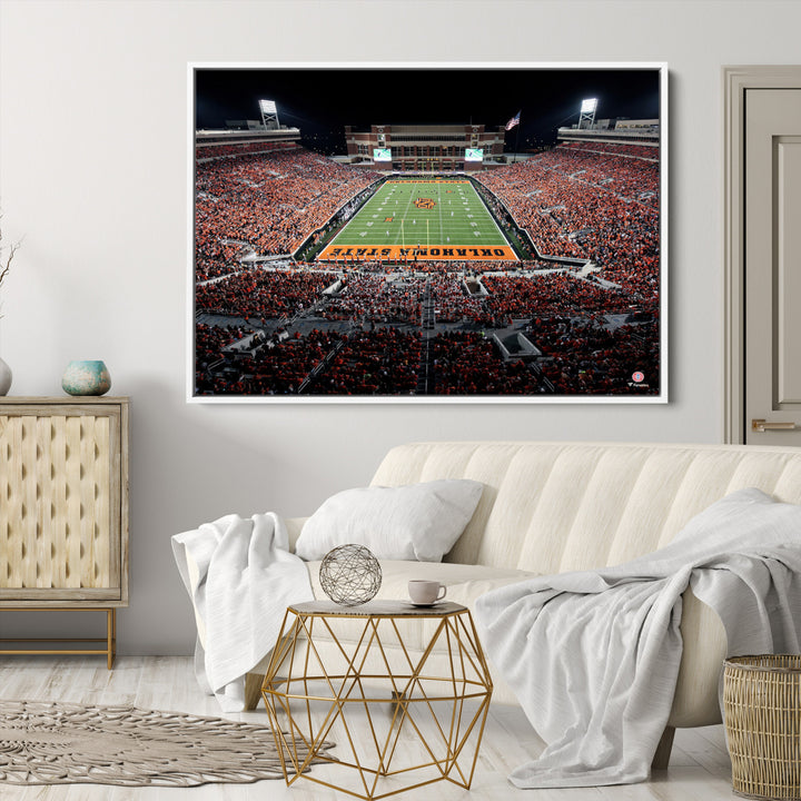 Oklahoma State Cowboys Canvas Print, Football Team Print - Stillwater Boone Pickens Stadium Wall Art Canvas Print