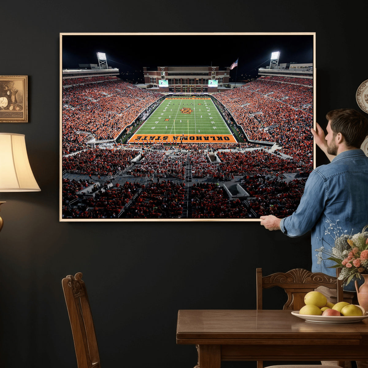 81675-MGV-CV-36X24 - Oklahoma State Cowboys Canvas Print, Football Team Print
