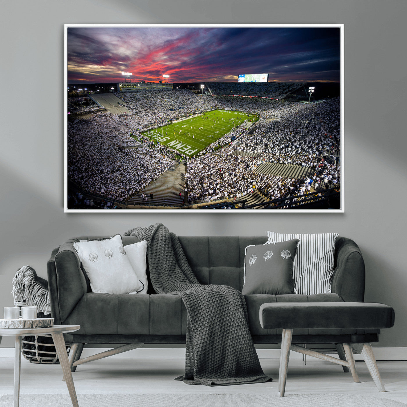 MGV-FC-36X24 - Penn State Nittany Lions Football Team Print - University Park Beaver Stadium Art Canvas Print